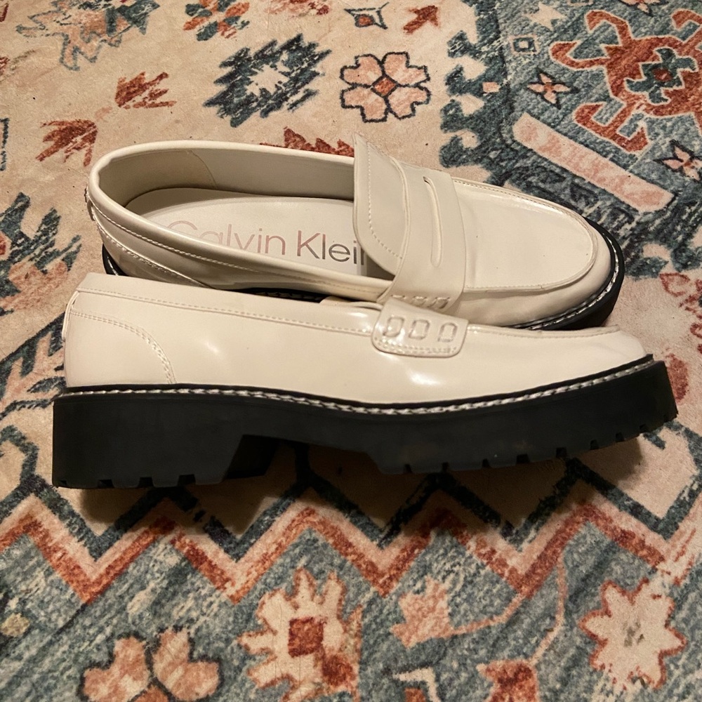 Calvin Klein White Loafers